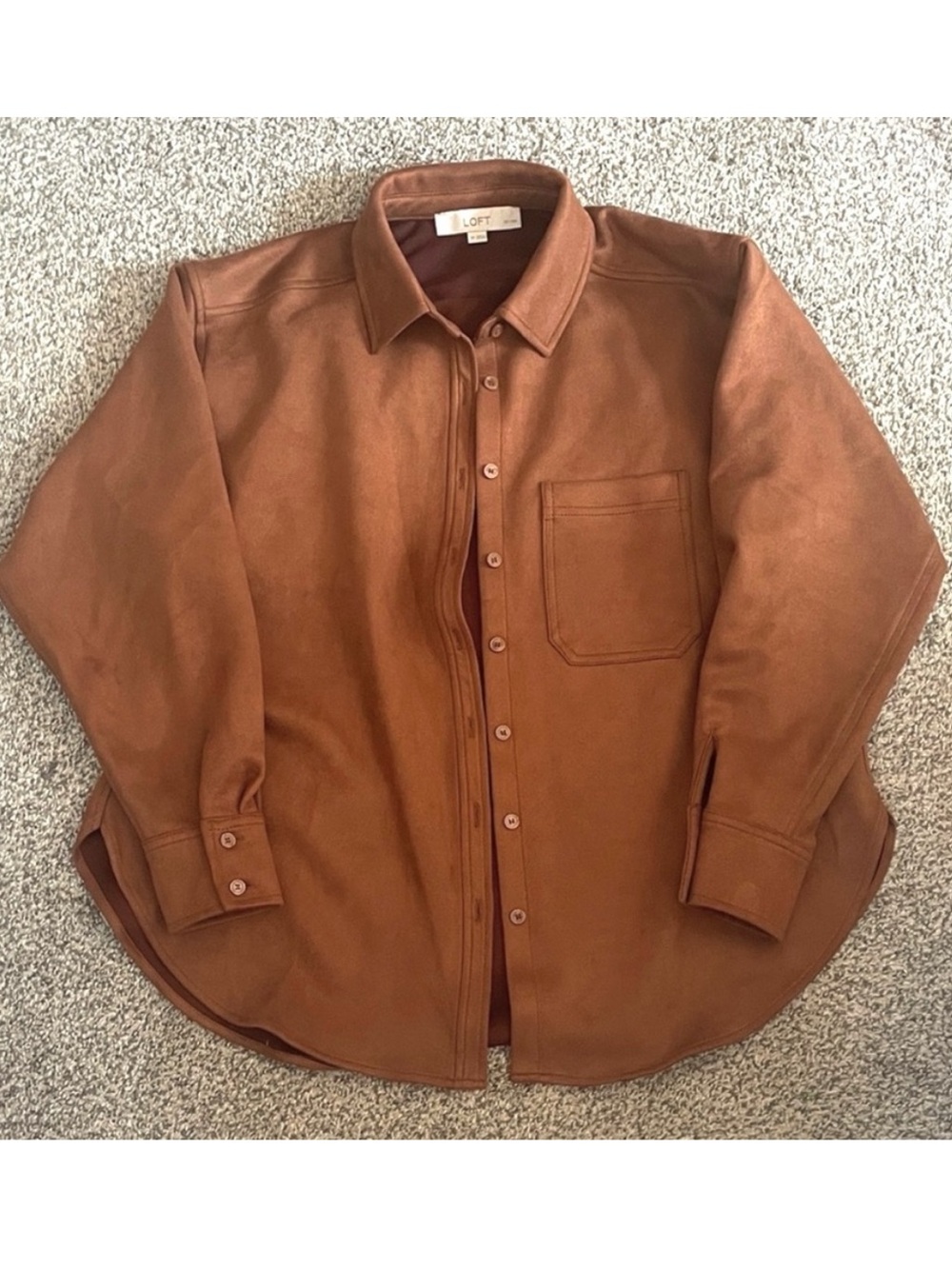 LOFT faux suede button down